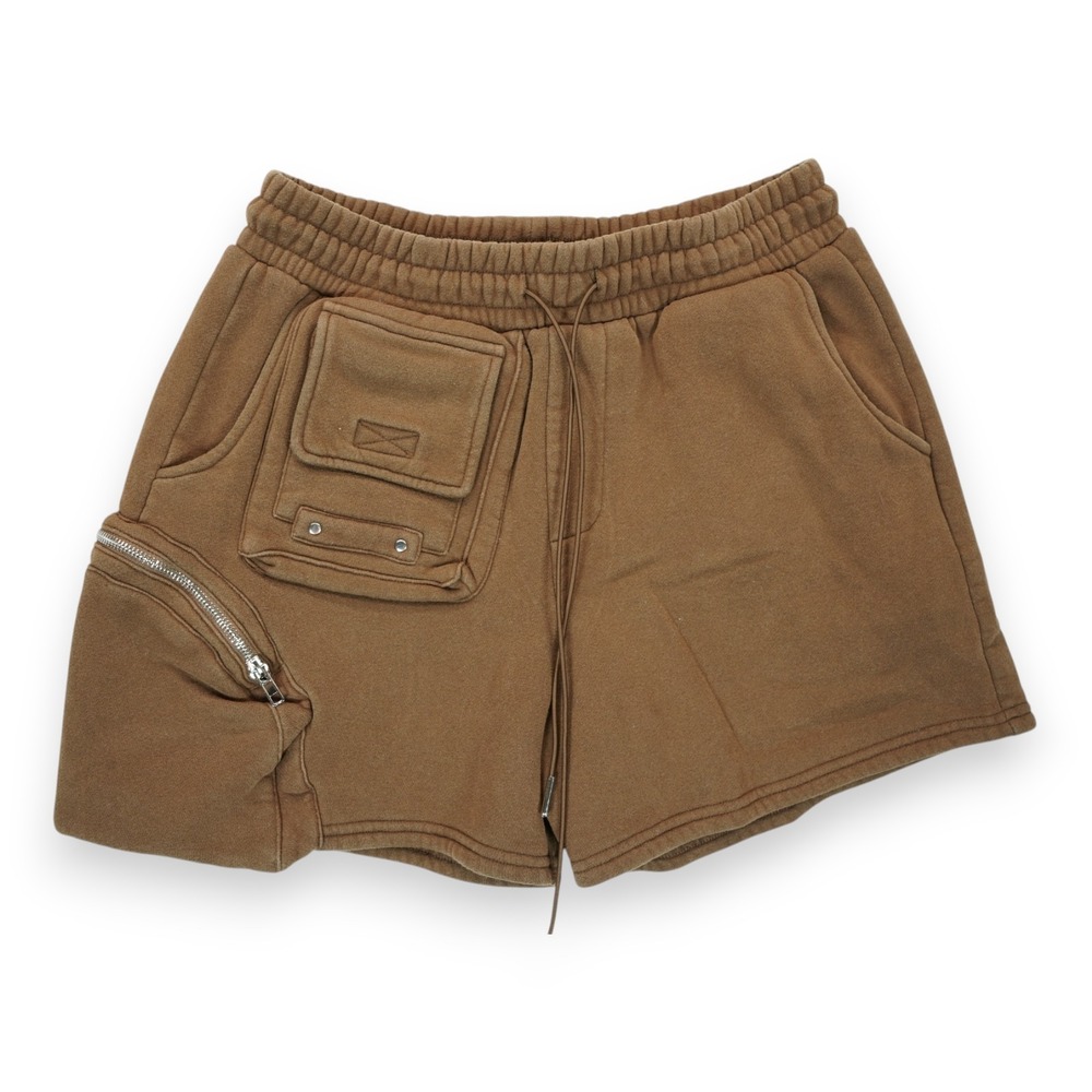 Pacsun Brown Fleece Cargo Sweat Shorts Men's‎ Size Small Zip Pockets